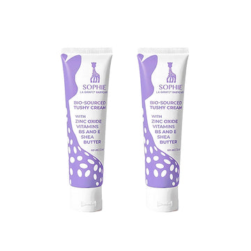 Sophie la Girafe Babycare Tushy Cream - Nourishing Hydration for Strong, Happy Skin - Soothes Redness, Irritation, and Rash - with Shea Butter - 2 oz - Pack of 2