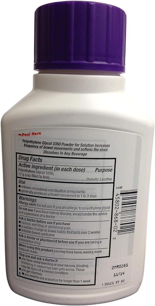 Perrigo Polyethylene Glycol 3350 17.9 Oz (510Gm) Powder (Compare To Miralax)