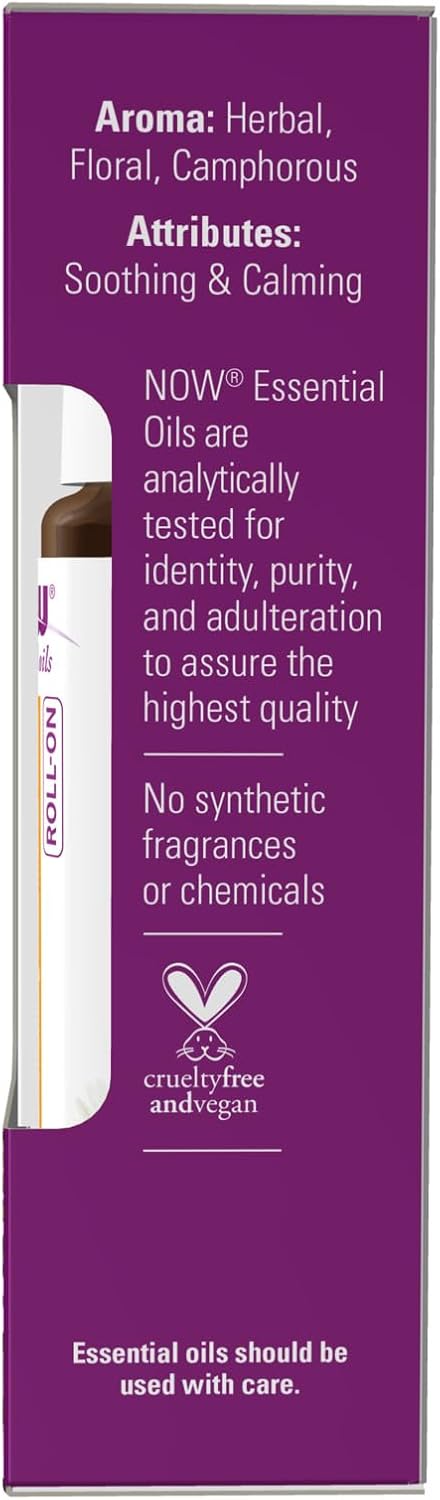 Now Foods Essential Oils, Head Relief Roll-On, Certified Non-Gmo, Soothing Blend, Steam Distilled, Topical Aromatherapy, 10-Ml
