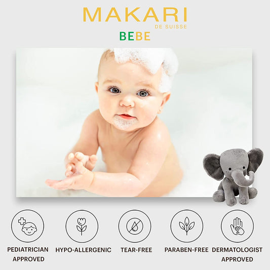 Makari Bebe Cleansing Milk (500Ml) | Baby Body Wash And Dry Skin Softening Solution | Helps Soothe Irritation | Gentle On Infants 3 Months And Older | Recommended For Delicate And Sensitive Skin