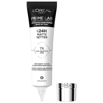 L'Oreal Paris Prime Lab Up To 24H Matte Setter Face Primer Infused With Salicylic Acid To Grip And Extend Makeup With A No Shine Finish, 1.01 Fl Oz