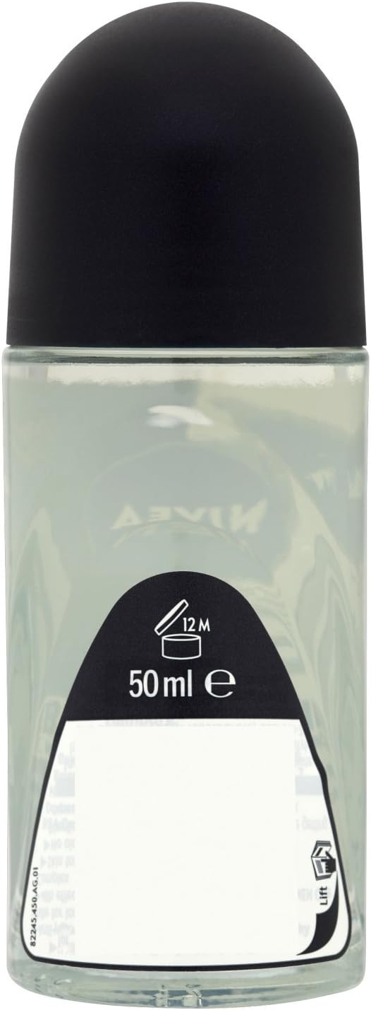 Nivea Men Black & White Invisible Original Antiperspirant Deodorant (50 Ml), Men'S Deodorant With 0% Alcohol, 48 Hour Antiperspirant For Men, Roll On Deodorant