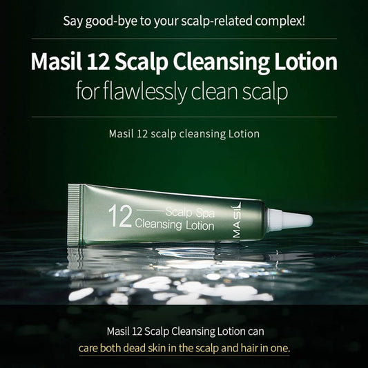 Masil 12 Scalp Lotion Scalp Spa Aha Bha Cleansing Lotion Scalp Care Calming Moisturize Sooth Nourish Scalp Dandruff Dry Itchy Scalp Scaling 1Pack 0.5Floz X 4Ea Travel Portable