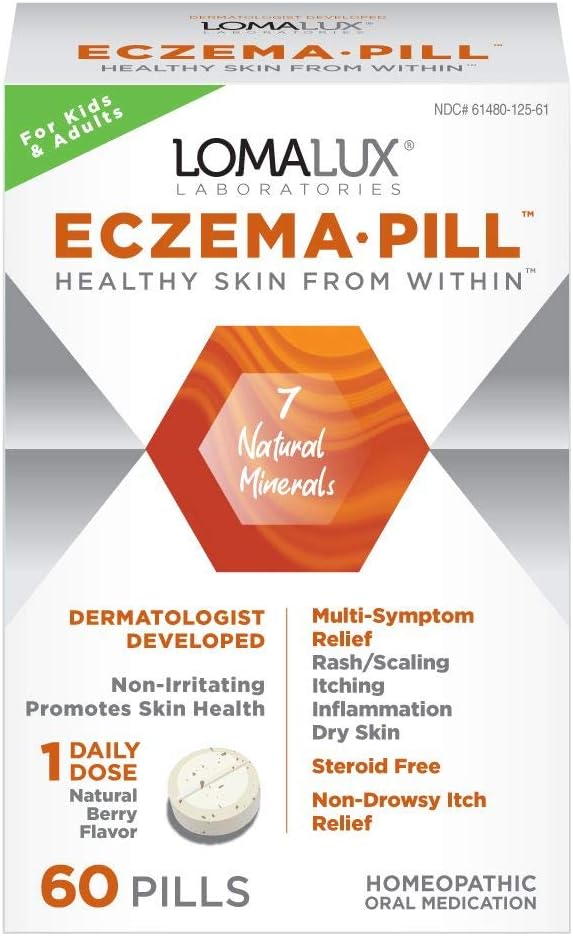 Loma Lux Eczema Pill Natural Eczema Treatment Skin Itch Clearing Minerals Dermatologist Developed For Kids Adults Clears Prevents Eczema Scaling Inflammation Itching No Harsh Chemicals