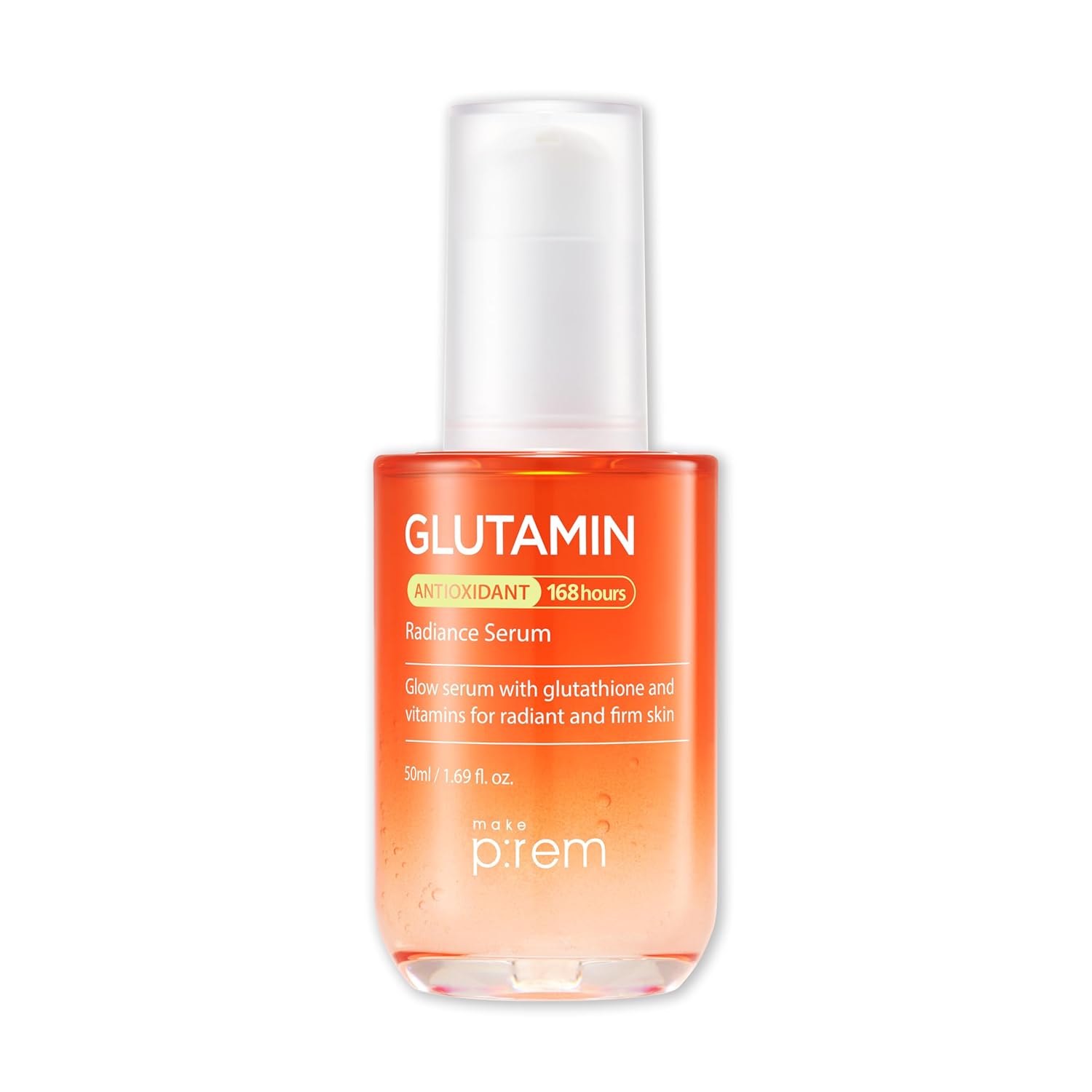 Make P:Rem Glutamin Antioxidant Radiance Serum, Powerful Anti-Aging Facial Serum With Glutathione & Vitamins, Reduces Dark Spots, Korean Skin Care, 1.69 Fl. Oz., 50Ml