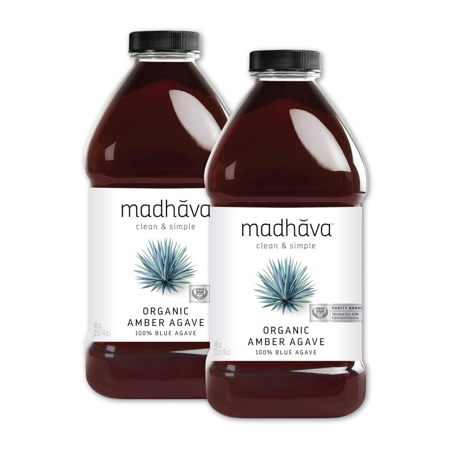 Madhava Organic Amber Agave, 46 Fluid Ounce (Pack Of 2)