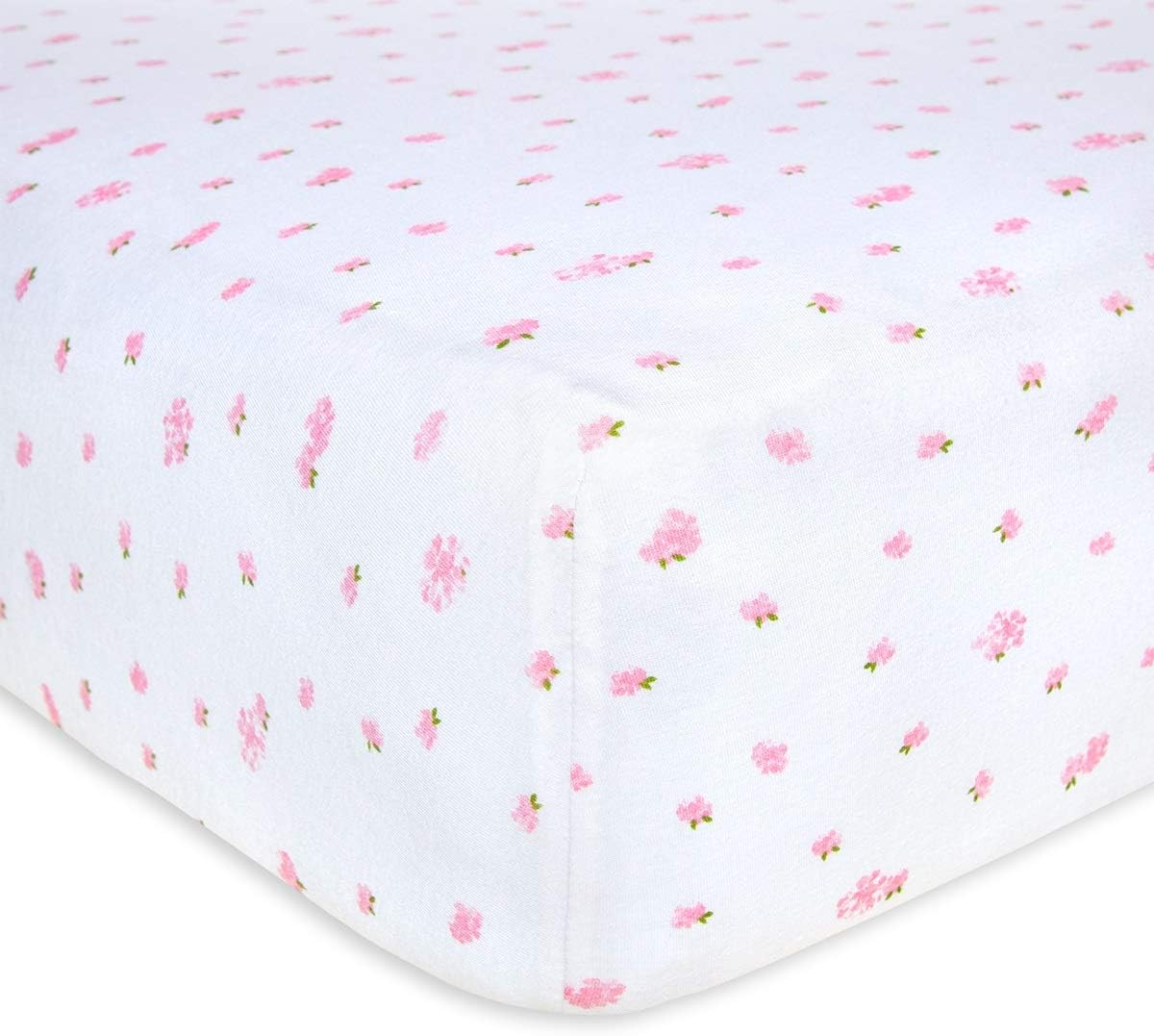 Burts Bees Baby Print Fitted Crib Sheet Organic Cotton Beesnug - Pink Butterfly Garden Prints, Fits Unisex Standard Bed And Toddler Mattress, Infant Essentials, 52 X 28 Inch 1-Pack