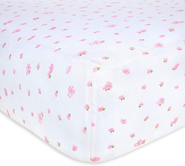 Burts Bees Baby Print Fitted Crib Sheet Organic Cotton Beesnug - Pink Butterfly Garden Prints, Fits Unisex Standard Bed And Toddler Mattress, Infant Essentials, 52 X 28 Inch 1-Pack