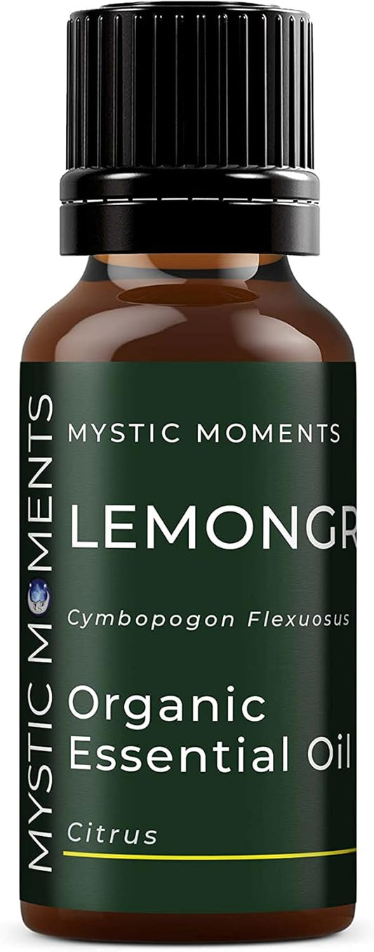 Mystic Moments | Organic Lemongrass Essential Oil 10Ml - Pure & Natural Oil For Diffusers, Aromatherapy & Massage Blends Vegan Gmo Free