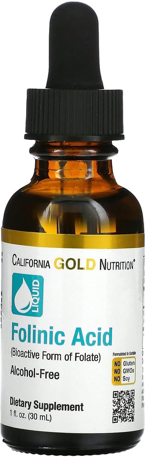 Folinic Acid, Bioactive Form Of Folate From Calcium Folinate, Alcohol Free, 1 Fl Oz (30 Ml)