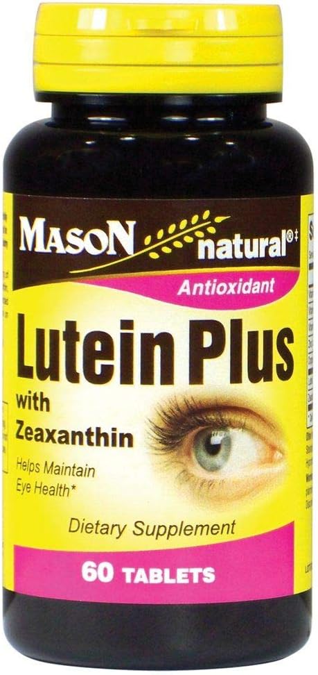 MASON NATURAL Lutein Plus with Zeaxanthin, Vitamins A, C, E, Zinc and Copper - Healthy Vision and Eye Function, Supports Eye Health, 60 Tablets : Health & Household