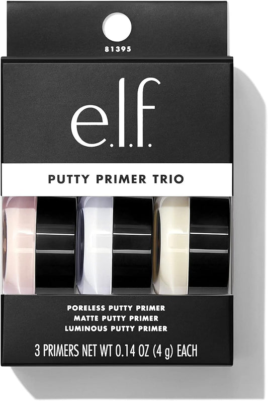 El.F. Putty Primer Trio, Three Putty Primers For Different Areas Of The Face, Creates A Perfect Canvas For Makeup, Made With Hyaluronic Acid