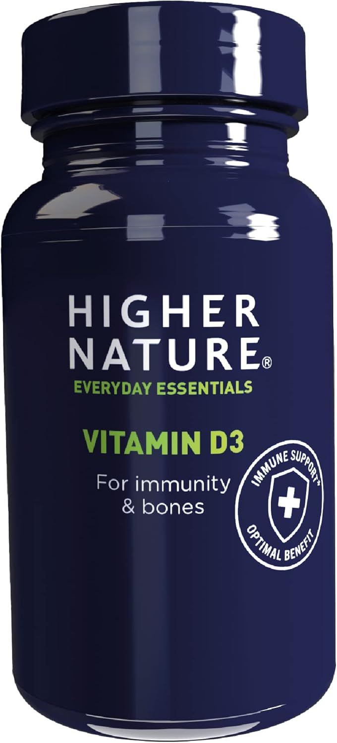 Higher Nature - Vitamin D3 - Supports Immunity - Supports Muscle Function - The Sunshine Vitamin - 120 Capsules