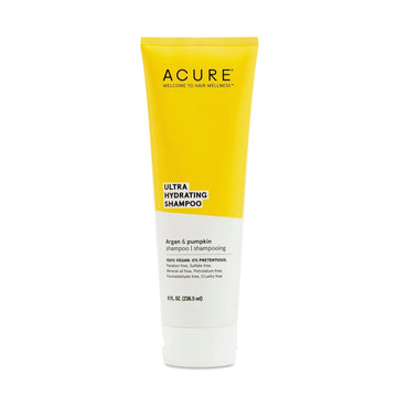 Acure Shampoo 100% Vegan, Ultra Hydrating Moisture & Omega Fatty Acids, Yellow Argan Oil & Pumpkin, 8 Fl Oz