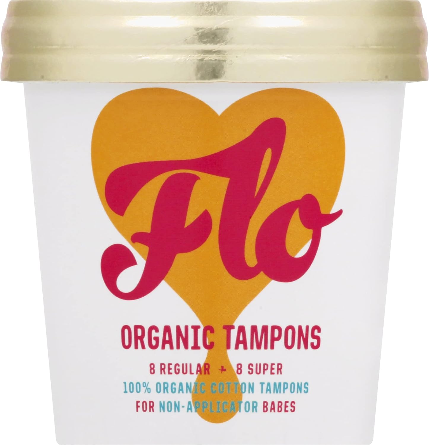 Flo, Flo Organic Tampons No Applicator, 16 Count : Health & Household