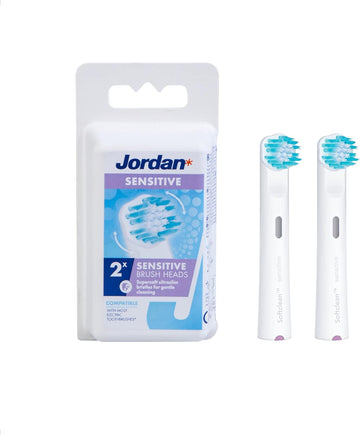 Jordan® | Replacement Toothbrush Head For Electric Toothbrush With Oscillation And Rotation Technology | For Extra Gentle Cleaning | Oral B Compatible | Pack Of 2