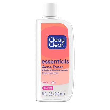 Clean & Clear Essentials Oil-Free Deep Cleaning Facial Astringent With Salicylic Acid Acne Medication For All Skin Types, 8 Fl. Oz