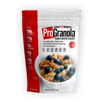Julian Bakery® Progranola® Cereal | Peanut Butter Cluster | 12G Protein | 2 Net Carbs | Gluten-Free | Grain-Free | 14 Servings