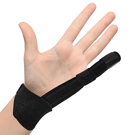 Finger Guard Splint-Adjustable Aluminum Finger Splint for Sprains, Dislocations, and Trigger Finger – Provides Support for Little, Index, and Middle Fingers