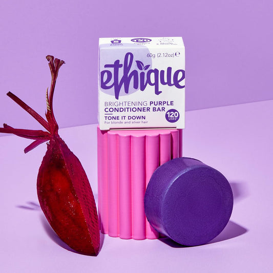 Ethique Brightening Purple Sulfate Free Solid Conditioner Bar for Blonde and Silver Hair -Tone It Down - Vegan, Eco-Friendly, Plastic-Free, Cruelty-Free, 2.12 oz (Pack of 1)