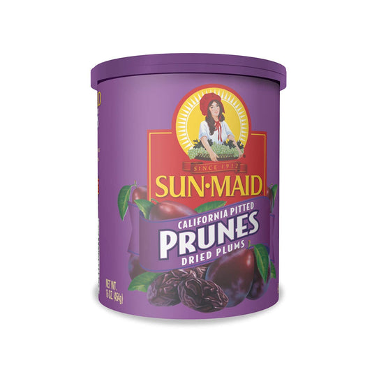 Sun-Maid California Sun-Dried Whole Pitted Prunes - 16 Oz Canister - Dried Plums - Dried Fruit Snack For Lunches, Snacks, And Natural Sweeteners