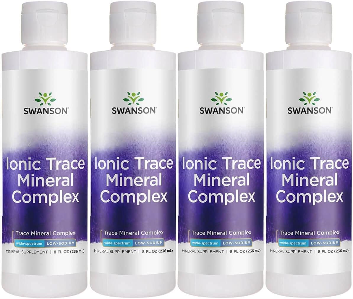 Swanson Concentrace Trace Mineral Drops 8Oz-Complete Mineral Complex For Energy, Hydration, & Electrolyte Balance Over 72 High Absorption Ionic Minerals Such As Magnesium, Potassium, Calcium (4 Pack)