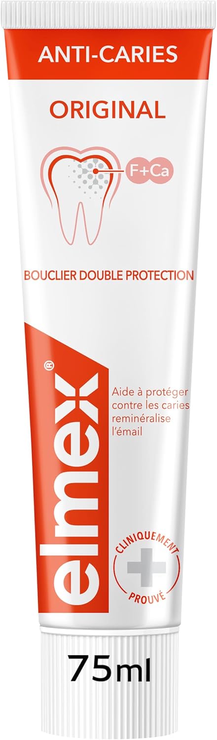 Elmex Toothpaste Caries Protection 4 X 75 Ml - Medical Teeth Cleaning For Highly Effective Caries Protection - Provides Dual Active Calcium Fluoride Protective Shield For Durable Teeth