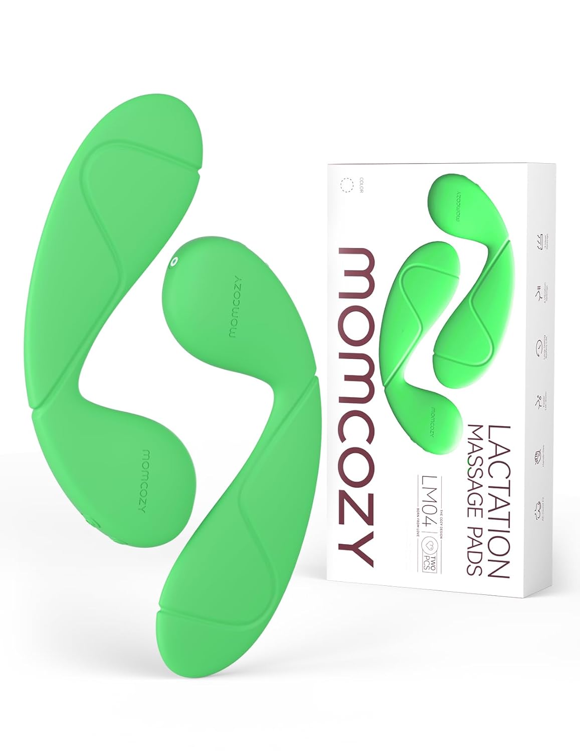 Momcozy Hands-Free Lactation Massager, Maximum Heat & Vibration Area for Faster Milk Flow, Soft Warming Breast Massager for Easier Breastfeeding, 2 Pack, Green : Baby