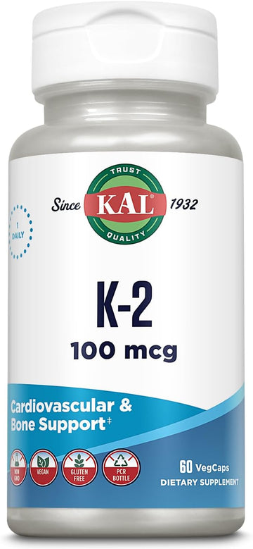 Kal 100 Mcg K2 Mk-7 Tablets, 60 Count : Health & Household
