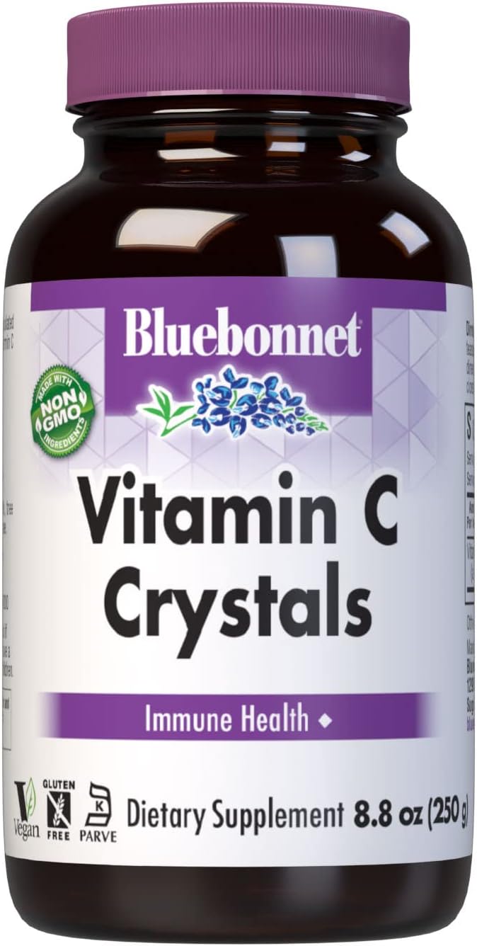 Bluebonnet Nutrition Vitamin C Crystals, For Immune Health, For Antioxidant Protection, Soy Free, Gluten Free, Non-Gmo, Kosher, Dairy Free, Vegan, Powder, 8.8 Oz (250 G)