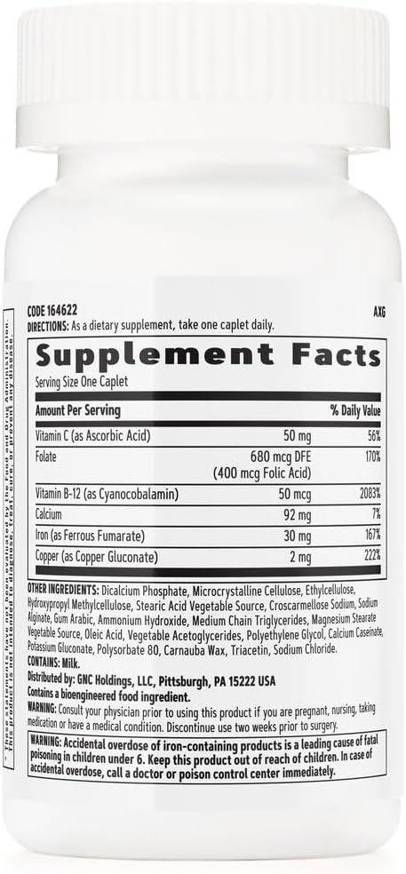 Gnc Women'S Iron Complete Multivitamin, 60 Caplets, Enhances Ability To Absorb Iron