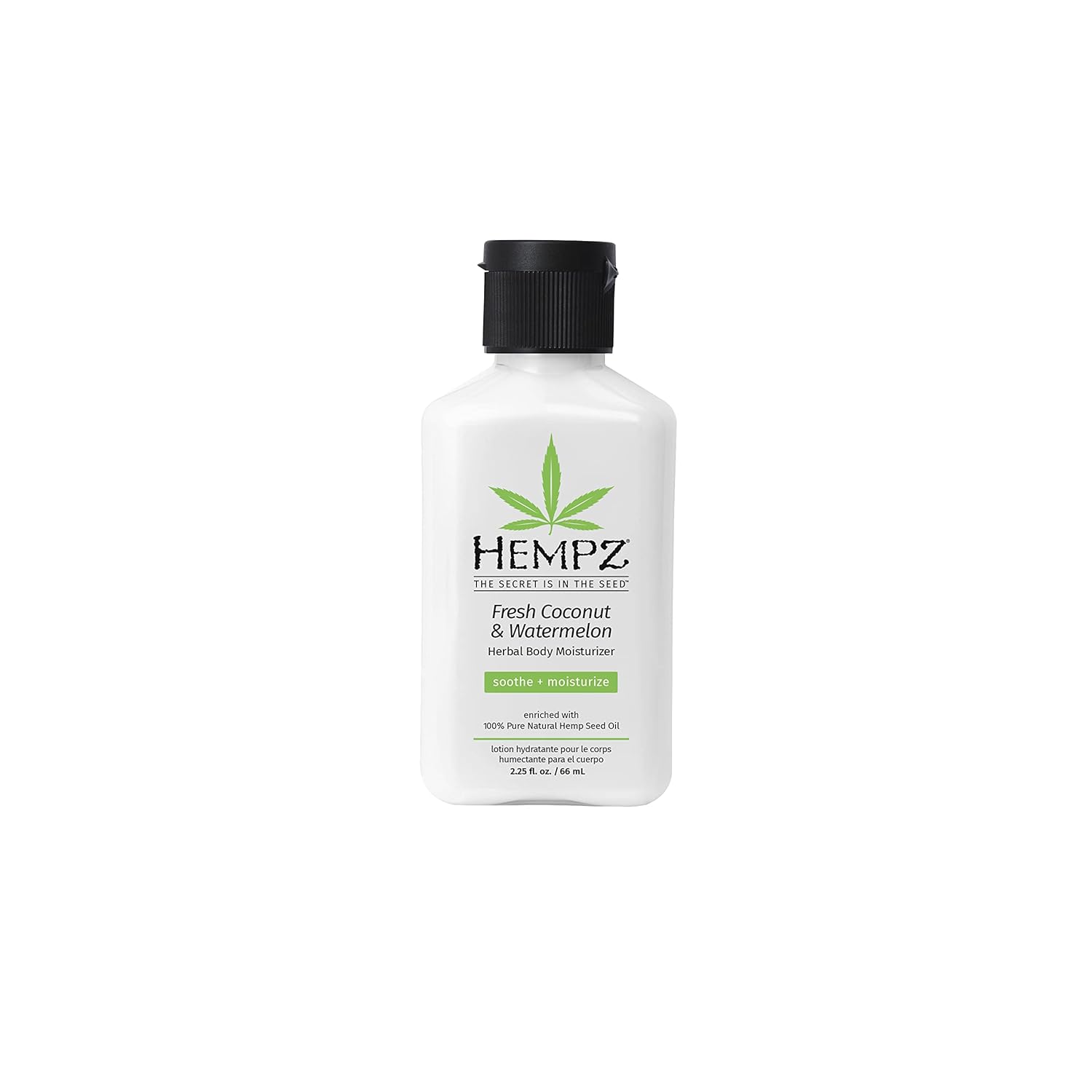 Hempz Herbal Body Moisturizer, Pearl White, Fresh Coconut/Watermelon, 2.25 Ounce