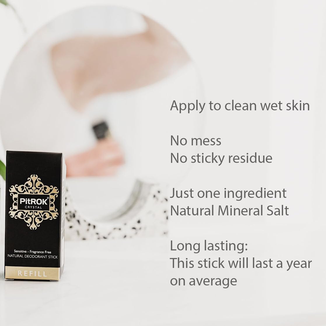 PitROK Crystal Natural Deodorant Stick 1x100g - Cardboard Tube 'Push-Up' Format. Ready to use or use to refill your PitROK original holder. Vegan, Cruelty Free, Fragrance Free. : Amazon.co.uk: Beauty
