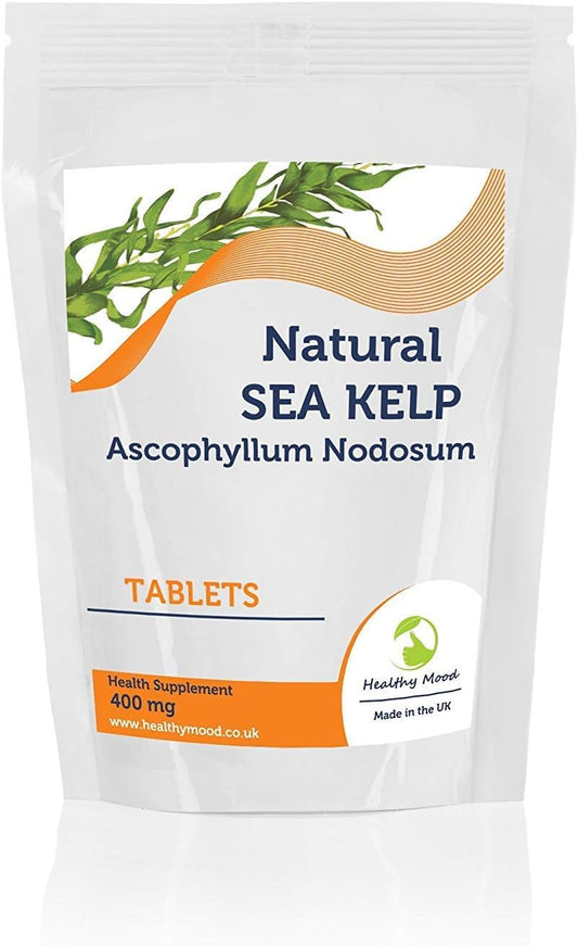 Kelp 500mg Natural Sea Ascophyllum Nodosum 250 Tablets Normal Production of Thyroid Hormones Thyroid Function Energy-yielding Metabolism HEALTHY MOOD UK Quality Nutrients