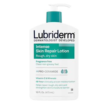 Lubriderm Intense Dry Skin Repair Lotion + Pro-Ceramide With Vitamin E & Minerals Helps To Repair Rough, Dry Skin, Fast Absorbing Lotion Is Fragrance-Free And Non-Greasy, 16 Fl. Oz