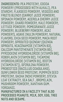 Vega Organic All-In-One Vegan Protein Powder, Chocolate - Superfood Ingredients, Vitamins For Immunity Support, Keto Friendly, Pea Protein For Women & Men, 14.7 Oz (Packaging May Vary)