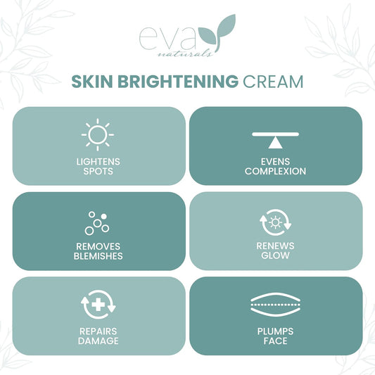 Eva Naturals Skin Enhancing Cream (4 Oz) - Brightness & Tone Improvement Complex For Face - Encourages Collagen Production - With Bearberry, Licorice, Kojic Acid