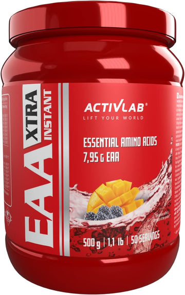 Activlab Eaa Xtra Instant 500G Jar | 8 Essential Exogenous Amino Acids With B Vitamins | Workout Powder Supplements | Eaa Supplement For Men, Women And Athletes, Mango-Blackberry Flavour