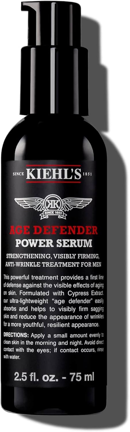 Kiehl'S Age Defender Power Serum, Lightweight Anti-Aging Serum For Men, With Cypress Extract & Adenosine, 75Ml