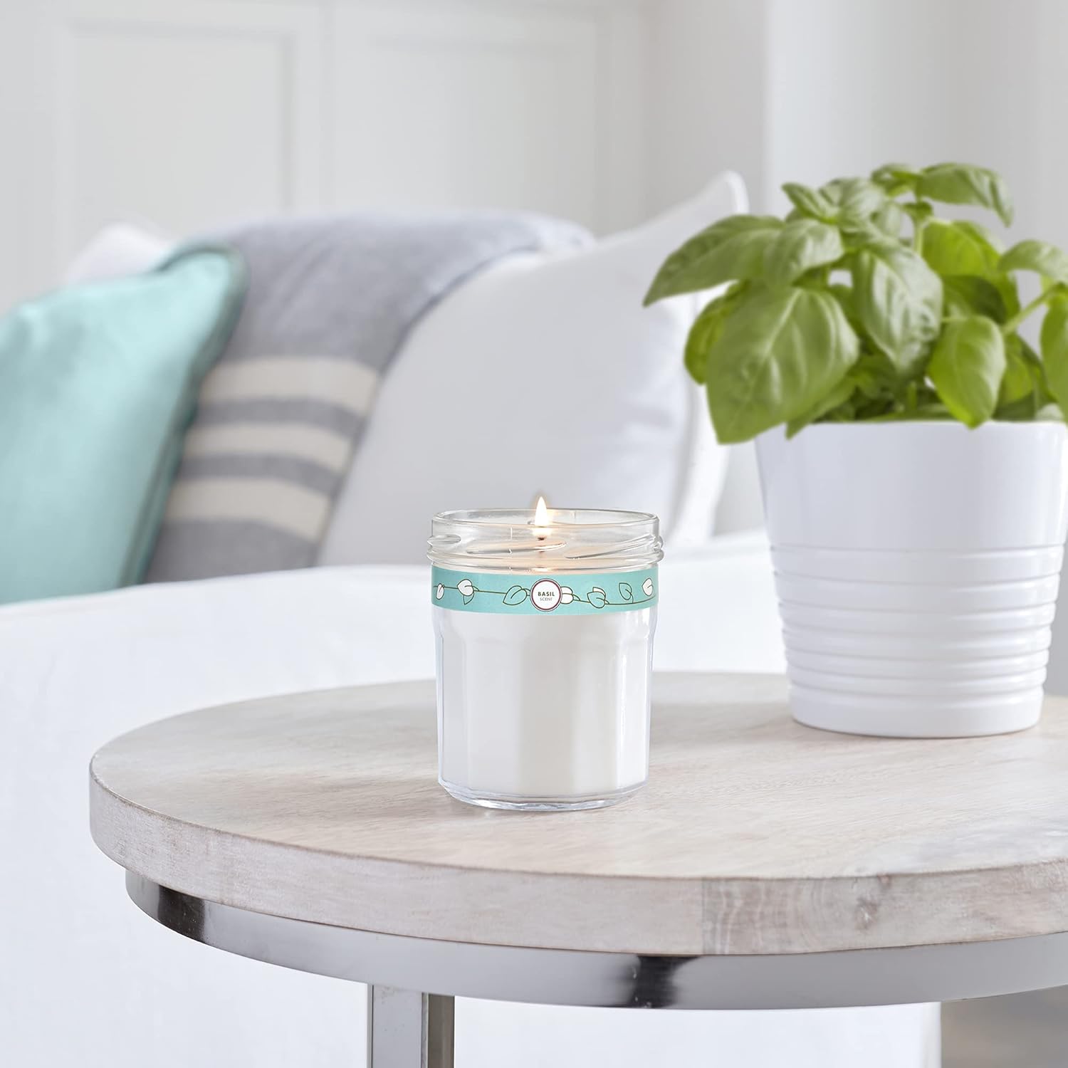 Mrs. Meyer's Clean Day Scented Soy Candle, Large Glass, Basil, 7.2 oz, (Pack of 2) : Health & Household
