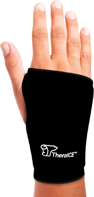 Theraice Wrist Ice Pack - Soft Gel Ice Pack Wrap For Either Wrist For Hot & Cold Hand Therapy - Fits Most Men - L/Xl