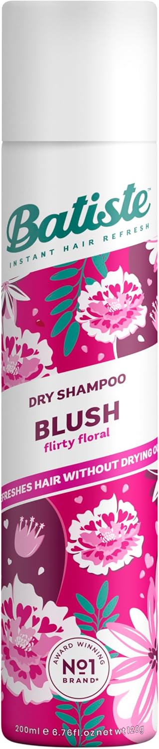 Batiste Dry Shampoo In Blush 350Ml, Floral & Flirty Fragrance, No Rinse Spray To Refresh Hair In Between Washes