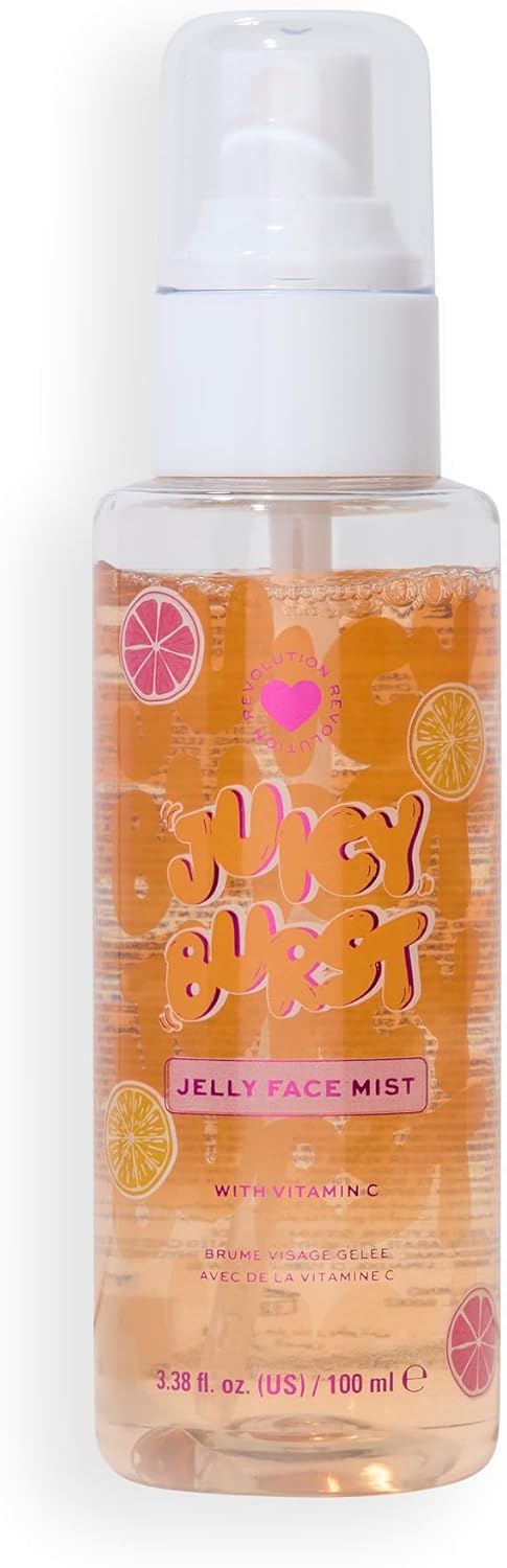 I Heart Revolution Jelly Burst Face Mist, Setting Spray Infused With Vitamin C & Niacinamide, Vegan & Cruelty-Free, 100Ml