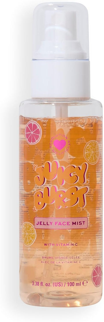I Heart Revolution Jelly Burst Face Mist, Setting Spray Infused With Vitamin C & Niacinamide, Vegan & Cruelty-Free, 100Ml