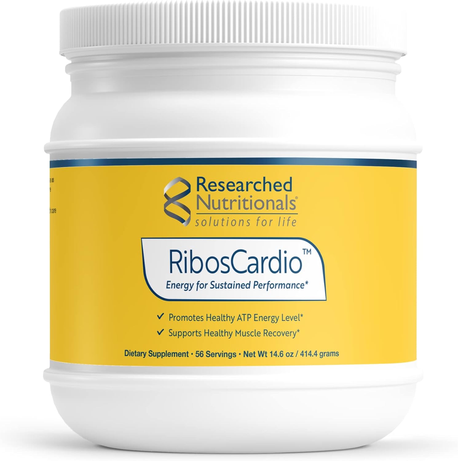 Researched Nutritionals RibosCardio ATP Energy Powder - D Ribose & L Carnitine Supplement with Magnesium, Malic Acid - Supports Muscle Recovery, Heart Health & Brain Health (41.4 g)