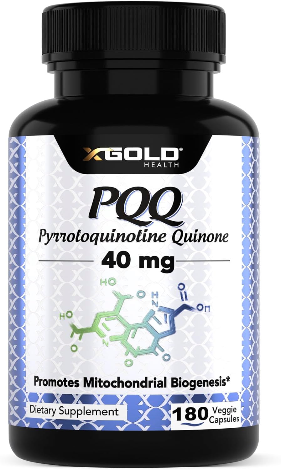 X Gold Health Pqq Supplement 40Mg - 180 Veggie Capsules | Pyrroloquinoline Quinone Supplement | 99,7%+ Highly Purified And Bioavailable | Mitochondrial Energy Optimizer | Made In Usa, Non-Gmo