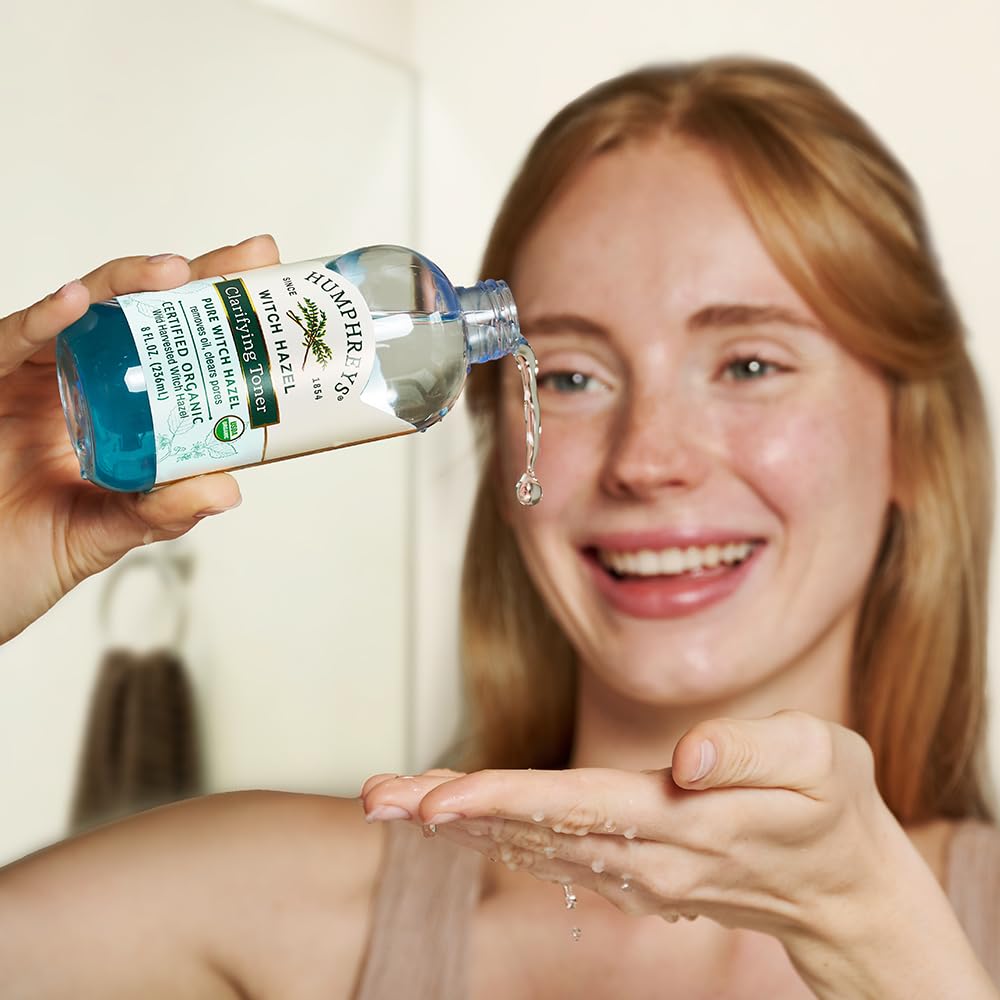 Humphreys Witch Hazel Clarifying Toner | Wild Harvested Witch Hazel | Usda Organic | Natural | Hydrating | Clears Pores & Removes Oil | 8 Fl Oz : Beauty & Personal Care