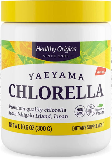 Healthy Origins Yaeyama Chlorella Powder, 300 g - Chlorella Powder for Immune Support - Antioxidants Supplement - Vegan, Non-GMO & Gluten-Free Supplement - 10.