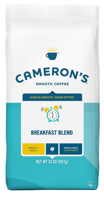 Cameron's Coffee Roasted Whole Bean Coffee, Breakfast Blend, 32 Ounce, (Pack of 1)