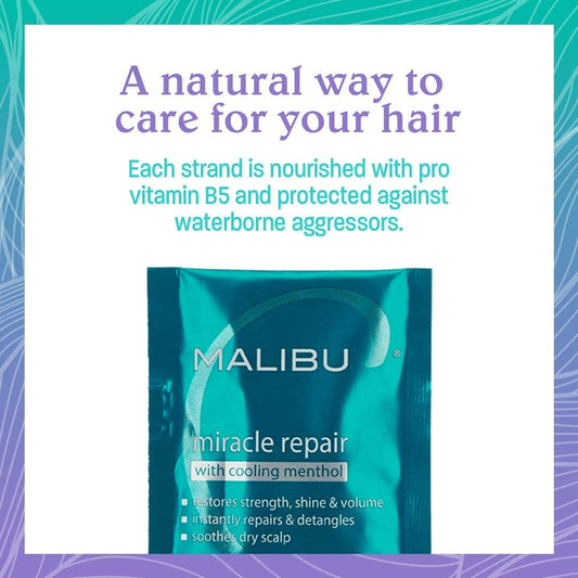 Malibu C Miracle Repair Reconstructor - Nourishing Hair Treatment For Weak, Damaged Strands - Flax Protein & Vitamin B5 For Moisture